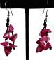 Preview: Pikaret Ohrring fuchsia aus Tagua, Fair Trade Kolumbien