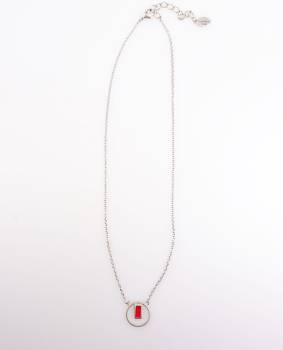 Halskette rund Baguette rot