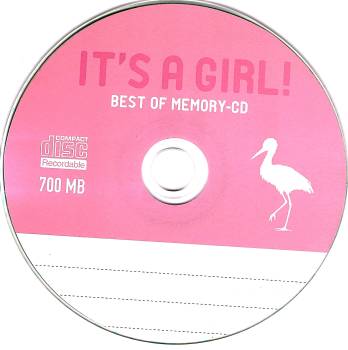 IT'S A GIRL - Karte + CD-R für Geburtsanzeige, Photos, Erinnerungen