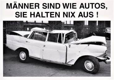 Männer sind wie Autos, sie halten nix aus ! - Postkarte