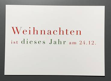 Weihnachten ist dieses Jahr am 24.12. - Postkarte