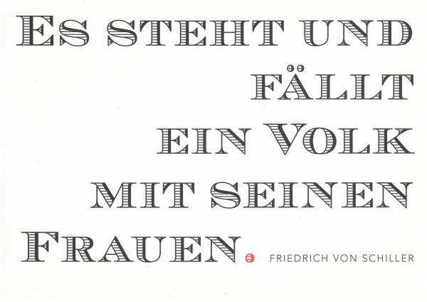 Es steht und fällt ein Volk mit seinen Frauen - Postkarte