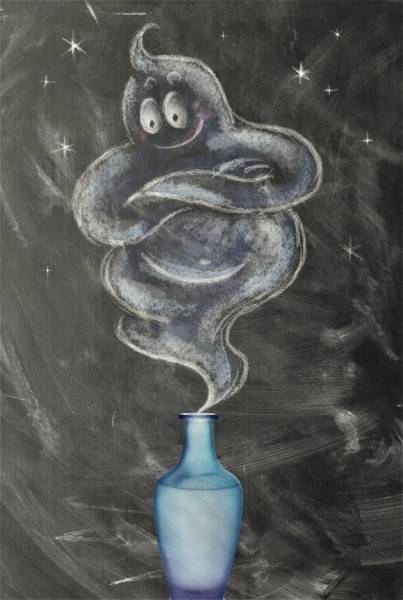 Der Geist aus der Flasche - Postkarte