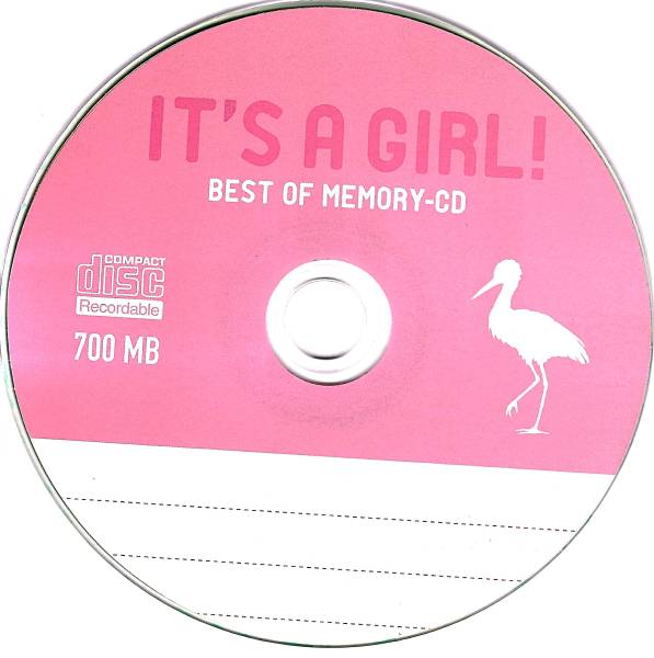 IT'S A GIRL - Karte + CD-R für Geburtsanzeige, Photos, Erinnerungen