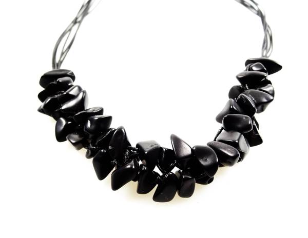 Tagua Kette Rakikorto schwarz, Fair Trade Kolumbien