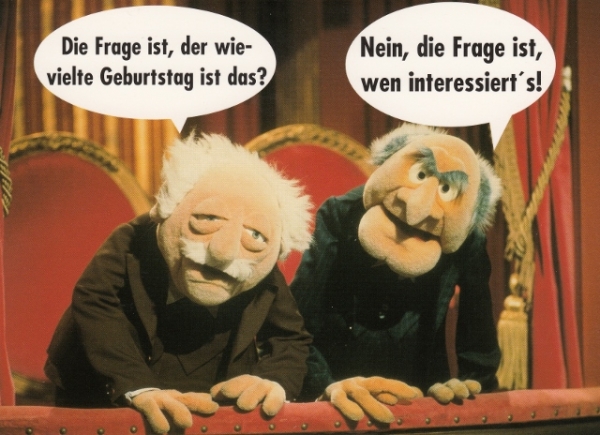 Postkarte -Die Frage ist, der wievielte Geburtstag ist das?